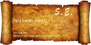 Spilman Emil névjegykártya
