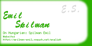 emil spilman business card